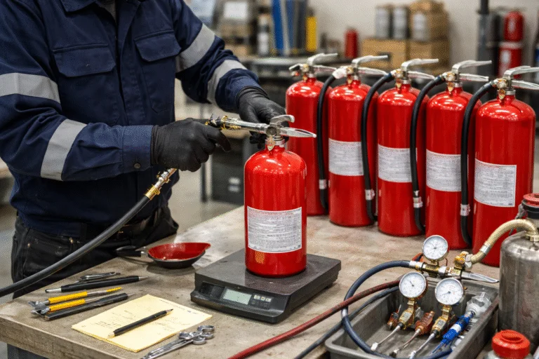 Technician-servicing-fire-extinguishers-in-workshop-1-768x512